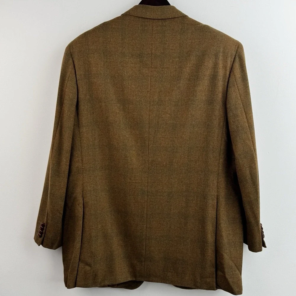 Brioni Sport Coat Blazer Men's 44R Brown Olive Donegal Tweed Escorial Wool Italy